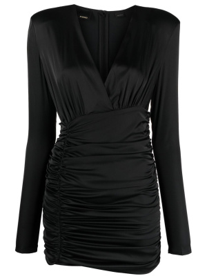 

V-neck ruched minidress, PINKO V-neck ruched minidress