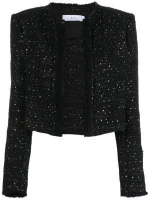 

Sequin-embellished tweed cropped jacket, IRO Sequin-embellished tweed cropped jacket