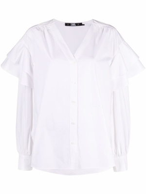

Ruffled poplin blouse, Karl Lagerfeld Ruffled poplin blouse