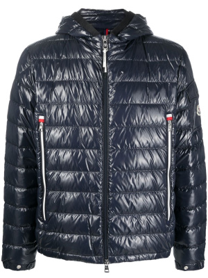 

Logo-trim padded jacket, Moncler Logo-trim padded jacket