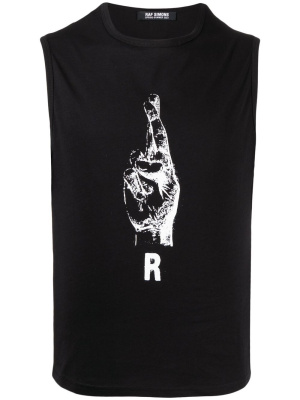

Graphic-print sleeveless vest, Raf Simons Graphic-print sleeveless vest