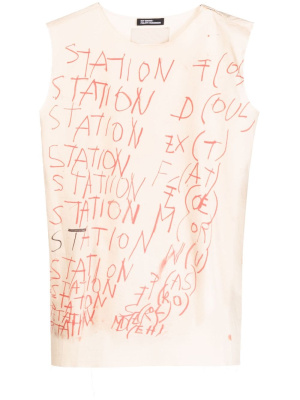 

Slogan-print tank top, Raf Simons Slogan-print tank top