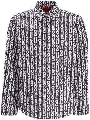 

Logo-print long-sleeve shirt, HUGO Logo-print long-sleeve shirt