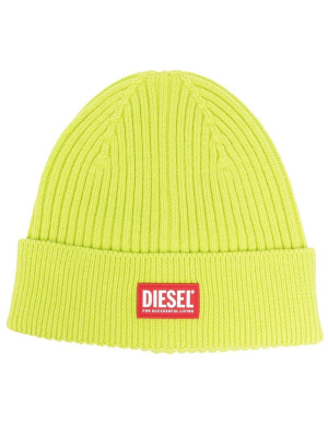 

Logo-patch ribbed-knit beanie, Diesel Logo-patch ribbed-knit beanie