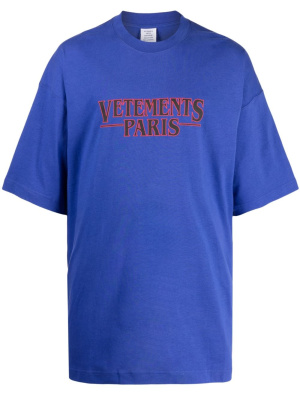 

Logo-embroidered cotton T-shirt, VETEMENTS Logo-embroidered cotton T-shirt