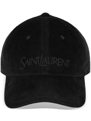 

Logo-embroidered cotton cap, Saint Laurent Logo-embroidered cotton cap