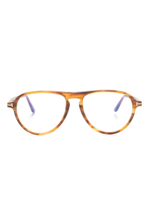 

Tortoiseshell oval-frame glasses, TOM FORD Eyewear Tortoiseshell oval-frame glasses