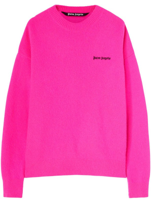 

Logo-embroidered wool-blend jumper, Palm Angels Logo-embroidered wool-blend jumper