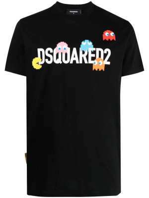 

X Pac-man logo-print T-shirt, Dsquared2 X Pac-man logo-print T-shirt