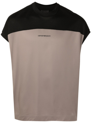 

Two-tone logo-print T-shirt, Emporio Armani Two-tone logo-print T-shirt