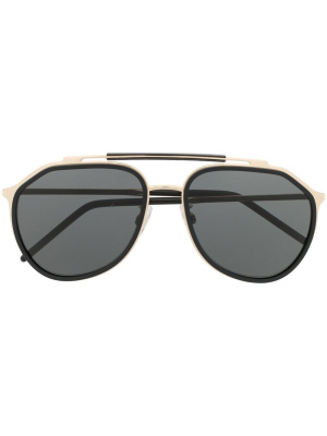 

Logo-engraved pilot-frame sunglasses, Dolce & Gabbana Eyewear Logo-engraved pilot-frame sunglasses
