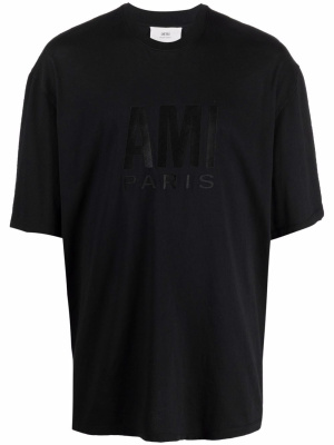 

Embroidered-logo organic cotton T-shirt, AMI Paris Embroidered-logo organic cotton T-shirt