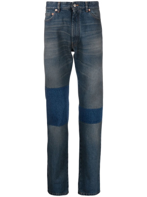 

Colour-block straight-leg jeans, MM6 Maison Margiela Colour-block straight-leg jeans