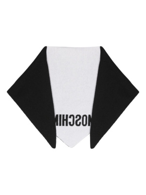 

Logo-print two-tone scarf, Moschino Logo-print two-tone scarf