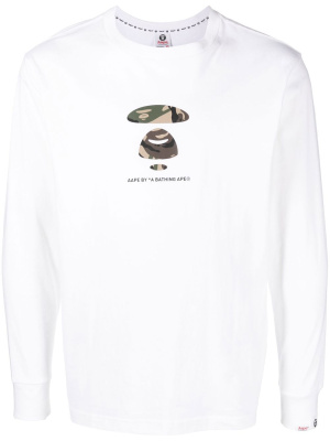 

Logo-print long-sleeved T-shirt, AAPE BY *A BATHING APE® Logo-print long-sleeved T-shirt