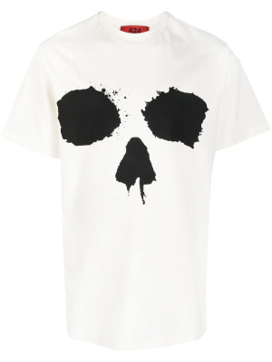 

Rear logo-print detail T-shirt, 424 Rear logo-print detail T-shirt