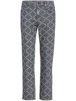 

Monogram-jacquard straight-leg jeans, Karl Lagerfeld Monogram-jacquard straight-leg jeans