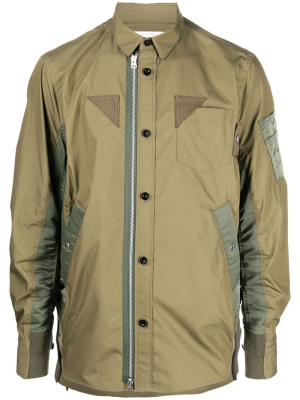 

Colour-block panelled shirt jacket, Sacai Colour-block panelled shirt jacket