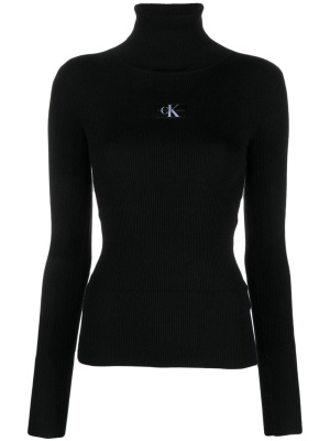 

Logo-embroidered high-neck jumper, Calvin Klein Jeans Logo-embroidered high-neck jumper