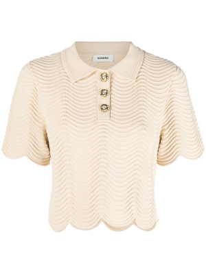 

Wavy scalloped crop top, SANDRO Wavy scalloped crop top