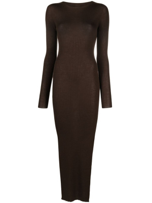

Side-slit virgin wool maxi dress, Rick Owens Side-slit virgin wool maxi dress