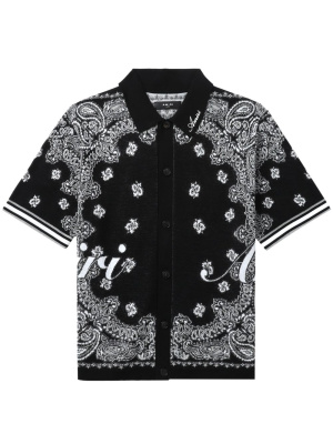

Intarsia-knit logo cotton shirt, AMIRI Intarsia-knit logo cotton shirt