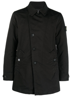 

Compass-patch single-breasted coat, Stone Island Compass-patch single-breasted coat