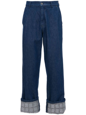 

Grid-print wide-leg jeans, JW Anderson Grid-print wide-leg jeans