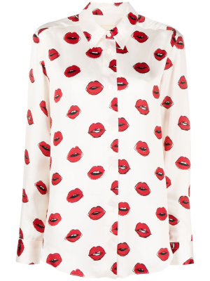 

Argo lips-print silk shirt, KHAITE Argo lips-print silk shirt