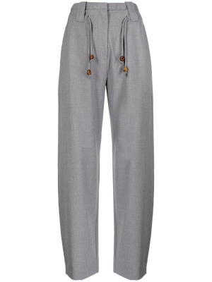 

Drawstring-waist straight-leg trousers, GANNI Drawstring-waist straight-leg trousers
