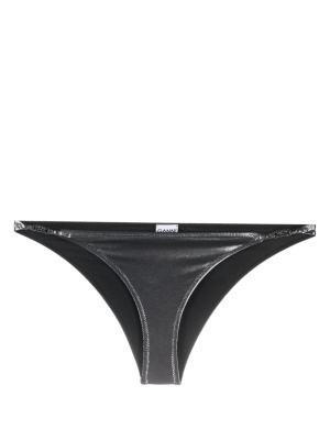 

Metallic-effect bikini bottoms, GANNI Metallic-effect bikini bottoms