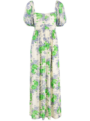 

Floral-print short-sleeve dress, GANNI Floral-print short-sleeve dress
