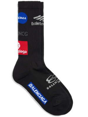 

Top League logo-print socks, Balenciaga Top League logo-print socks