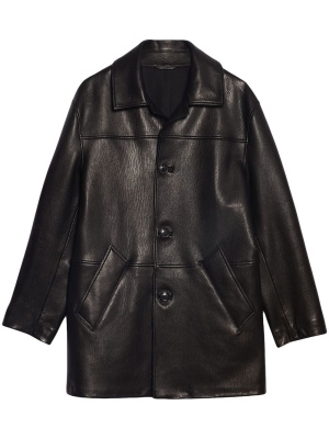 

Pebbled leather jacket, AMI Paris Pebbled leather jacket