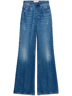 

High-waist straight-leg cotton jeans, AMI Paris High-waist straight-leg cotton jeans