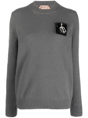 

Crystal-embellished crew-neck jumper, Nº21 Crystal-embellished crew-neck jumper