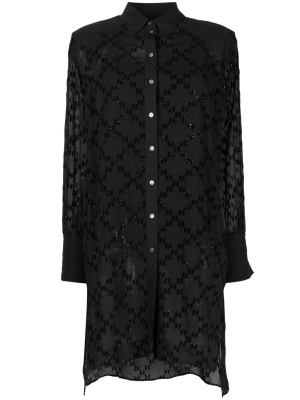 

Monogram-jacquard glitter-detail shirt, Karl Lagerfeld Monogram-jacquard glitter-detail shirt