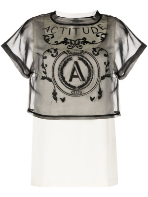 

Sheer detail logo T-shirt, TWINSET Sheer detail logo T-shirt