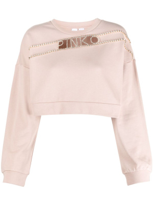 

Logo-print cropped sweatshirt, PINKO Logo-print cropped sweatshirt