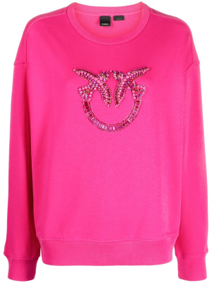 

Logo-appliqué cotton sweatshirt, PINKO Logo-appliqué cotton sweatshirt