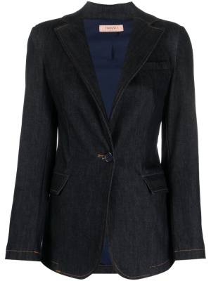 

Single-breasted cotton-blend blazer, TWINSET Single-breasted cotton-blend blazer