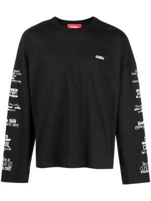 

Logo-sleeves organic-cotton sweatshirt, 032c Logo-sleeves organic-cotton sweatshirt