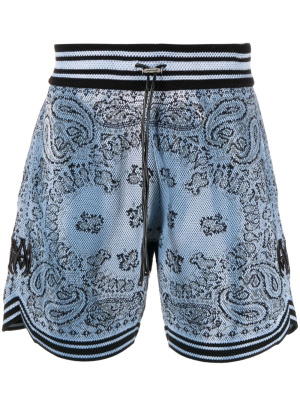 

Paisley-print embroidered-logo deck shorts, AMIRI Paisley-print embroidered-logo deck shorts