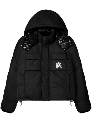 

Logo-print hooded puffer jacket, AMIRI Logo-print hooded puffer jacket