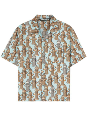 

Fire Hydrant pocket bowling shirt, Palm Angels Fire Hydrant pocket bowling shirt