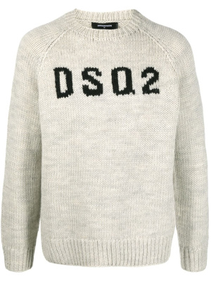 

Intarsia-knit logo wool jumper, Dsquared2 Intarsia-knit logo wool jumper