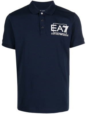 

Logo-print cotton polo shirt, Ea7 Emporio Armani Logo-print cotton polo shirt