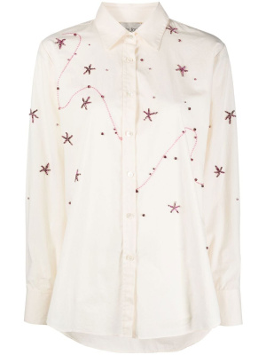 

Star-embroidered button-front shirt, Forte Forte Star-embroidered button-front shirt