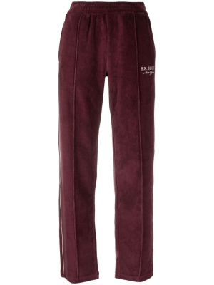 

Velour side-stripe track pants, Sporty & Rich Velour side-stripe track pants