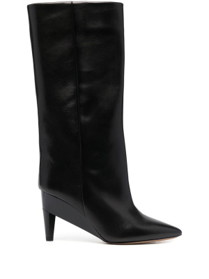 

90mm heeled leather boots, ISABEL MARANT 90mm heeled leather boots